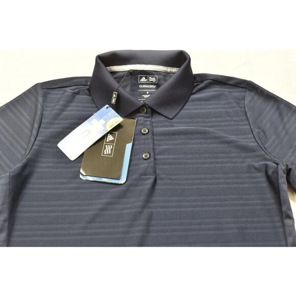 NEW Adidas ClimaCool Women's Blue Striped Golf Polo Shirt Regular Size S - Picture 6 of 8